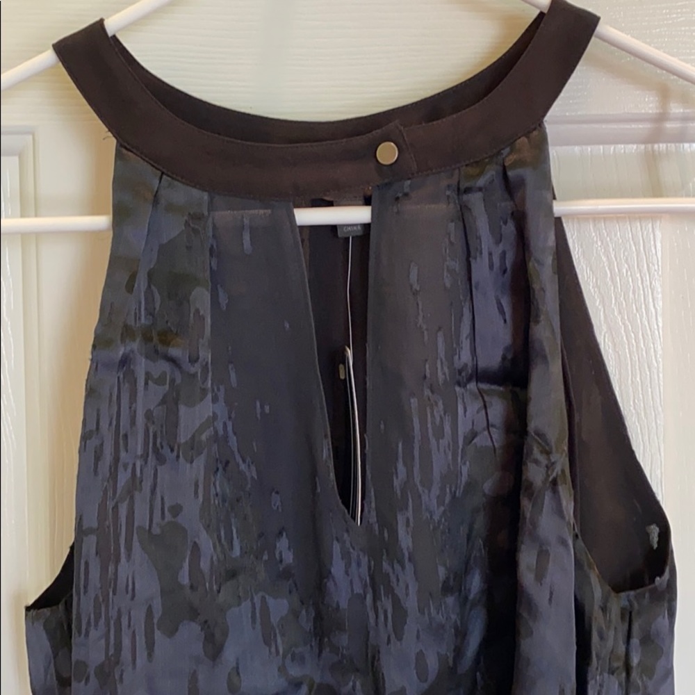 NWT chic silk blue & black blouse - Picture 2 of 5